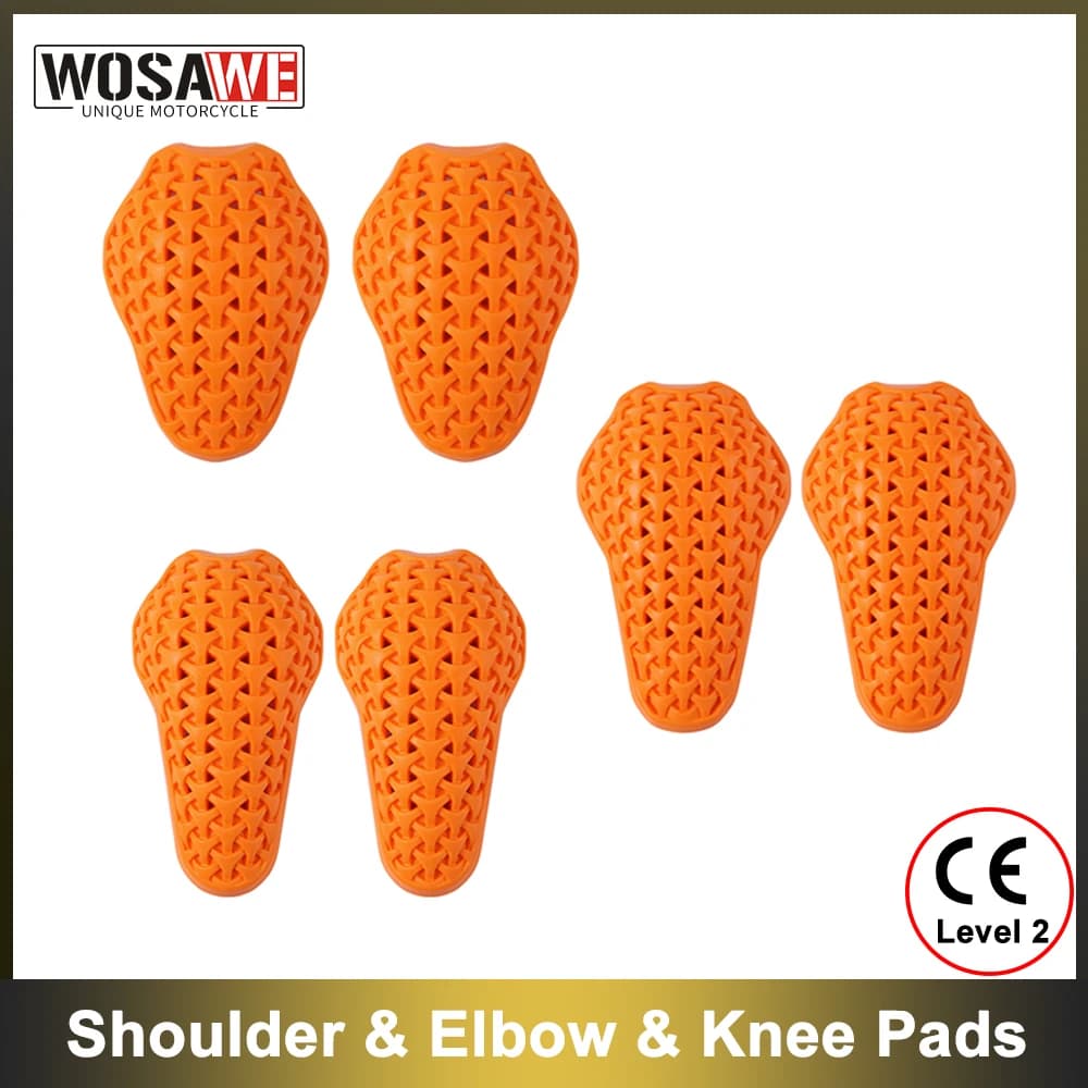 WOSAWE Giacca da moto Inserto rimovibile Protezione Spalla Gomito Ginocchio Equipaggiamento protettivo Moto Equitazione Sci Pattinaggio Armatura Cuscinetti in PU