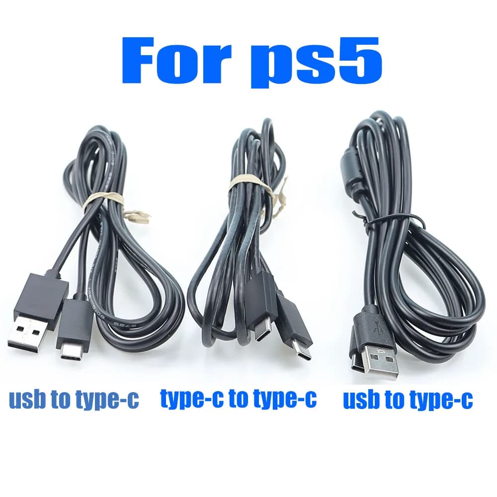 1 pezzo Cavo di alimentazione da 1,8 m con anello magnetico singolo, da Type-C a USB / da C a C, per console e controller di gioco PS5