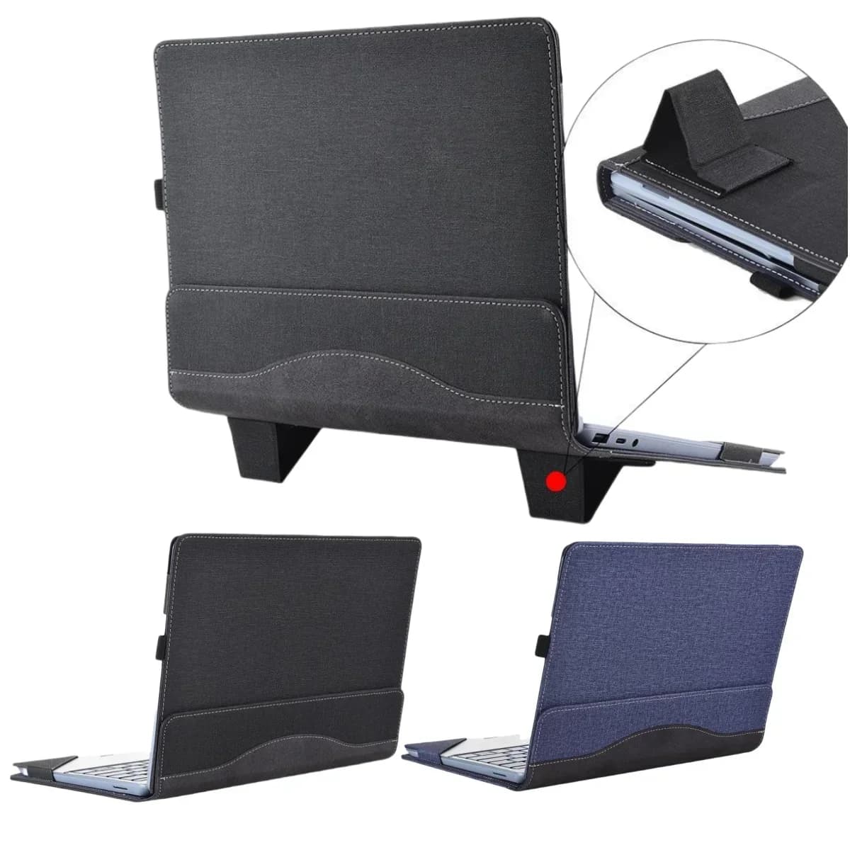 Custodia per laptop per Microsoft Surface Laptop Go 3 Custodia 2023 Cover in pelle PU staccabile per laptop Surface Go 1/2/3 Borsa a maniche da 12,4"