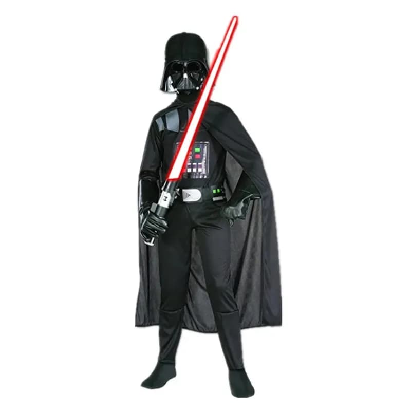 Costume da guerriero nero da ragazzo con maschera e mantello: perfetto per cosplay e travestimento di Halloween!