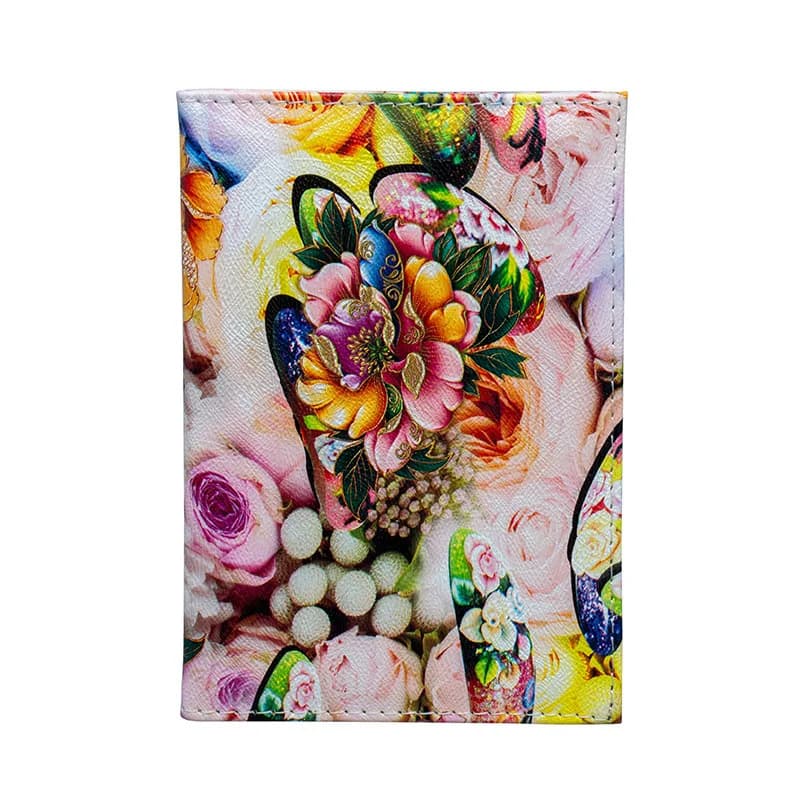 Porta passaporto con fiori di peonia, copertina alla moda da donna per passaporto, portafoglio da viaggio, organizer per documenti, protezione per passaporti