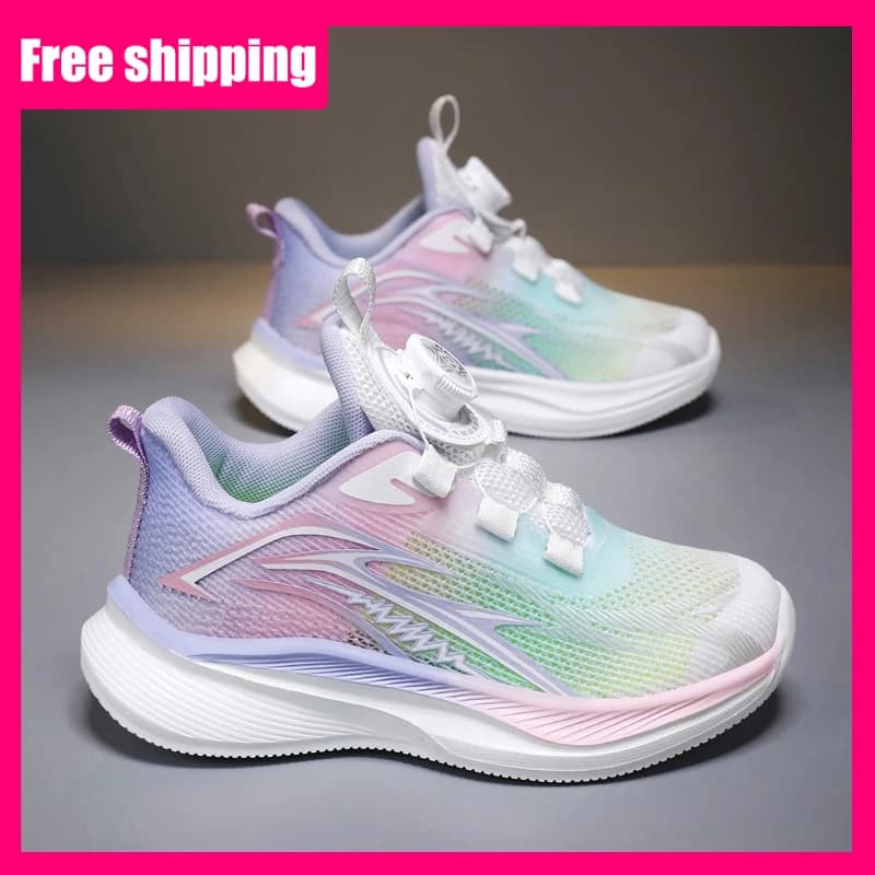 Scarpe sportive per bambini Scarpe da corsa estive in rete casual traspiranti antiscivolo per studenti Scarpe da corsa per allenamento all'aperto Scarpe fitness elastiche per bambini