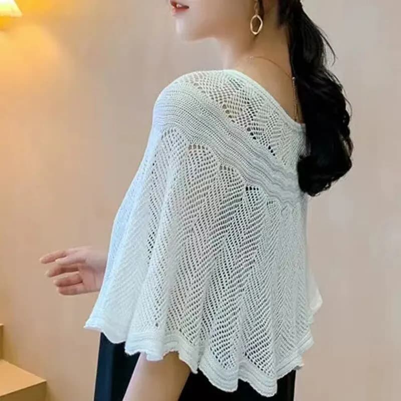Sciarpa pullover autunnale Scialli in cotone lavorato a maglia tinta unita Sciarpe calde versatili alla moda dal design coreano semplice e cavo