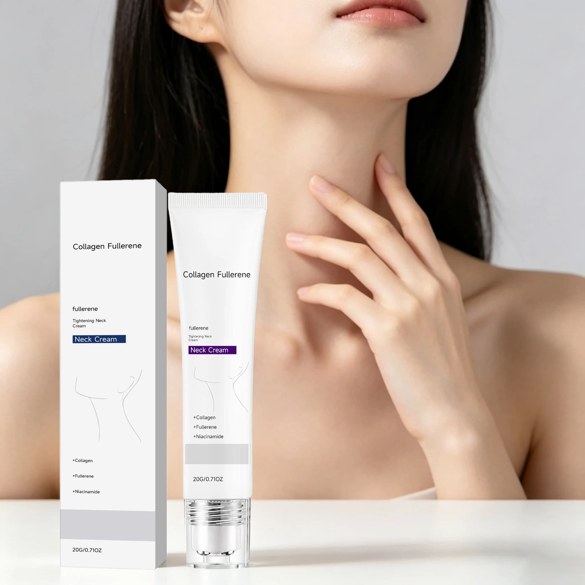 20G Collagen Neck Cream Deep Moisturizing Boosts Skin Elasticity Improve Skin Texture Tightening Non-sticky Soft Neck Lotion
