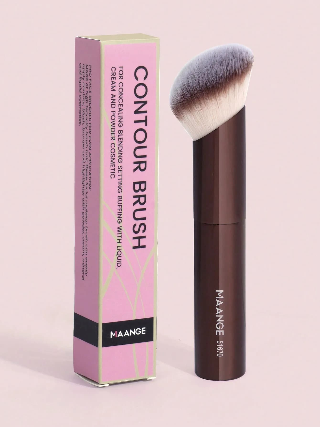 MAANGE Set di pennelli per trucco professionali a doppia punta, 1/3 pezzi, essenziale per i viaggi, include pennello per fondotinta, pennello per fard, pennello per illuminante, pennello per contorno, pennello per ombretto, pennello per correttore, pennello per cipria, pennelli per trucco con tubo angolato, materiale in fibra morbida, portatile