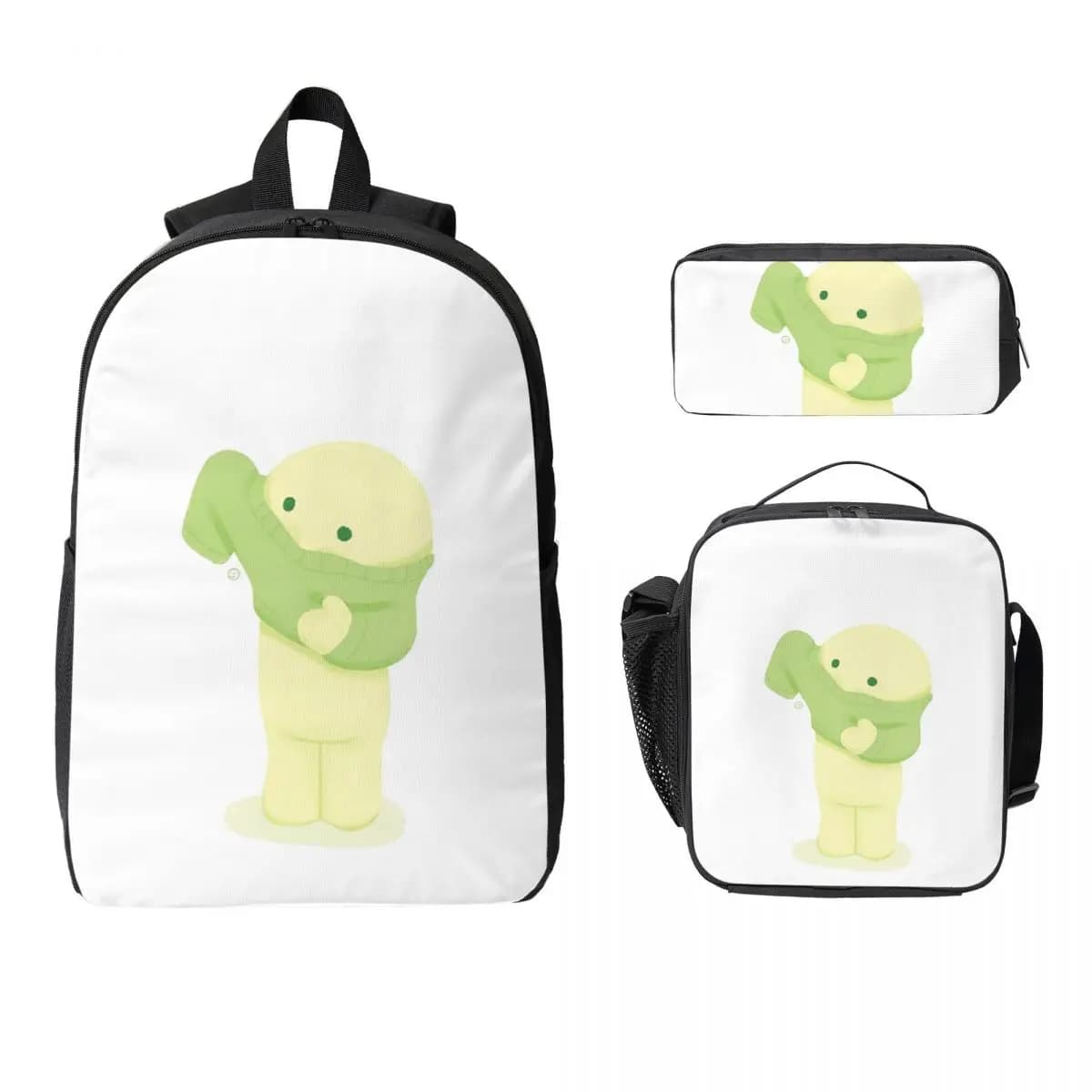 Smiski Zaino Studente Ragazzi Ragazze BookBag Borsa da scuola Borse a tracolla per laptop Borsa da pranzo isolata 3ps Astuccio