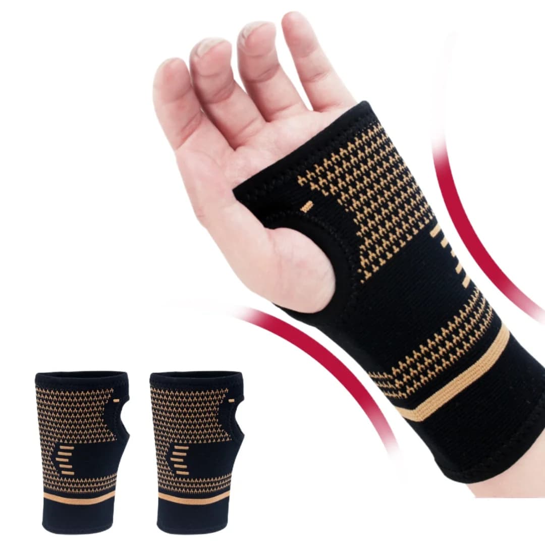 1pc fibra di rame bracer polso elastico fasciatura sportiva braccialetto polso compressione manica supporto palmo elastico mano equipaggiamento protettivo