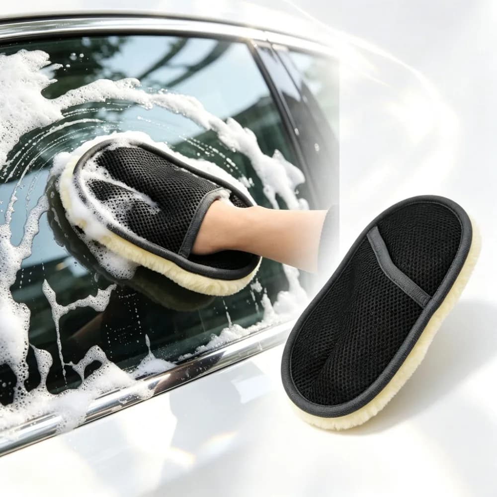 Plush Car Washing Gloves Soft Wool Car Wash Mitt Auto Motorcycle Cleaning Brush Car Detailing Care Tool