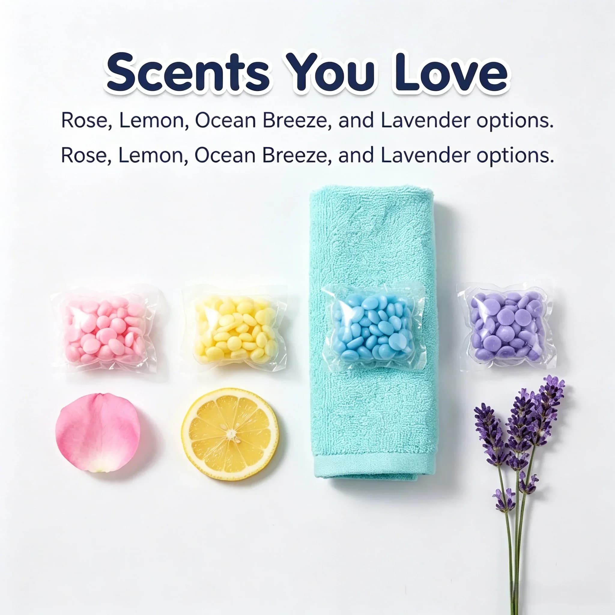 Mixed Color & Scent Laundry Scent Beads Bag Pack【30/50/100pcs】Water Soluble Film Get rid of sweat, mildew and musty smells