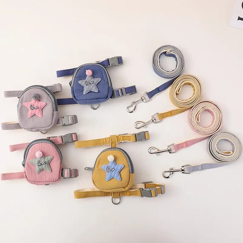Petto e schienale per animali domestici, carino borsa con stella marina, guinzaglio per cani e gatti, zaino alla moda, petto e schiena, forniture per gite per animali domestici