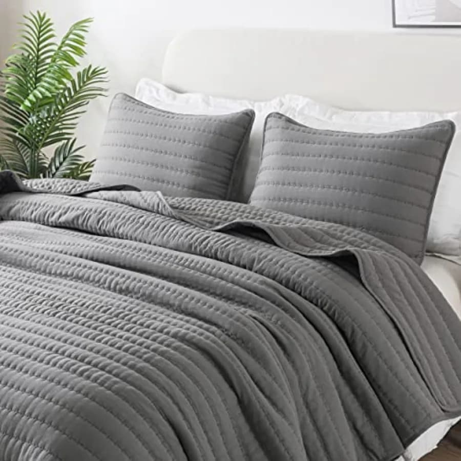 Set di biancheria da letto trapuntata con federe, copriletto leggero e morbido, coperta trapuntata, piumino sottile, copriletto per tutti