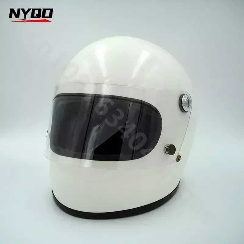 Mekkcens Retro Japanese Motorcycle Full Face Helmet Motocross Fiberglass Scooter Samurai Visor Small Helm Lens Accessories