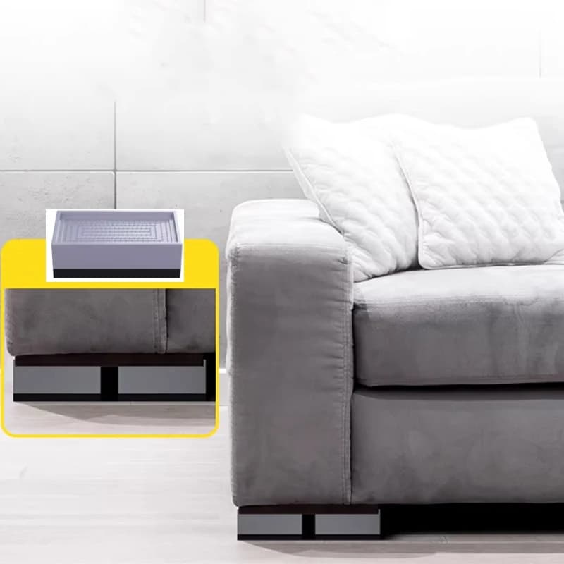 4 pezzi piedini per mobili quadrati cuscino per rialzo per gambe nero/marrone/bianco/grigio tavolo sedia scrivania divano sollevatore protezione per pavimento ascensore