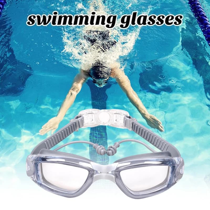 Professional swimming glasses anti-fog swim glasses for adults swim glasses in Silicone adjustable waterproof men's glasses