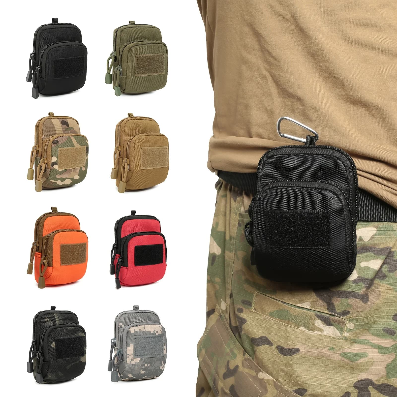 New transparent small waist bag with belt buckle, keychain, coin purse, Velcro, multi-functional accessory bag