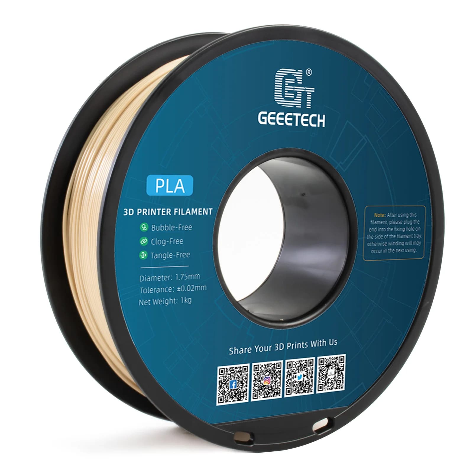 GEEETECH 1 kg 1,75 mm PLA Filamento per stampante 3D Imballaggio sottovuoto Magazzini all'estero Una varietà di colori Spedizione veloce