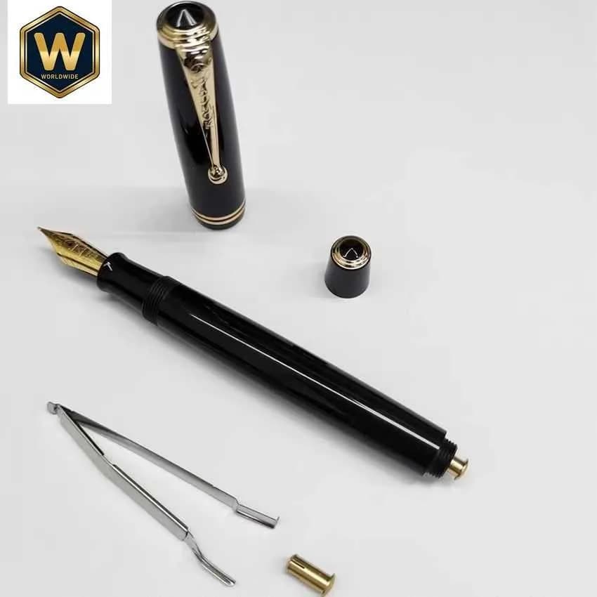 ADMOK 28 Water Tablets Button Classic Fountain Pen Schmidt F/M 0.5/0.7mm Nib Student Calligraphy Practice Pen Gift