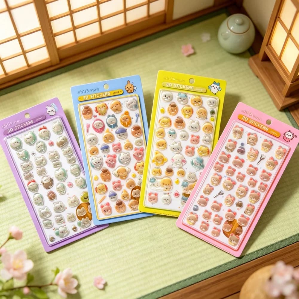 Adesivi 3D in Cristallo Chikawa, Decorazioni Carine per Cover Telefono Usagi, Adesivi Decorativi Fai-da-Te per Unghie, Quaderni, Laptop, Giocattoli, Regali per Ragazze e Festival