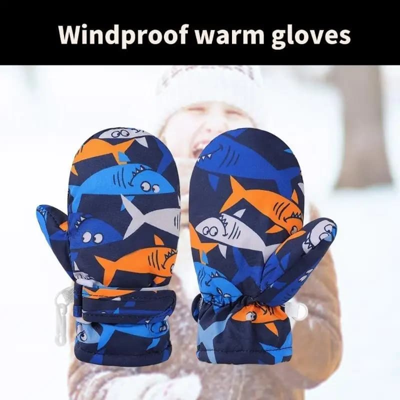U13F Guanti invernali per bambini caldi e confortevoli Guanti da neve impermeabili con protezioni termiche Coppia per sci e