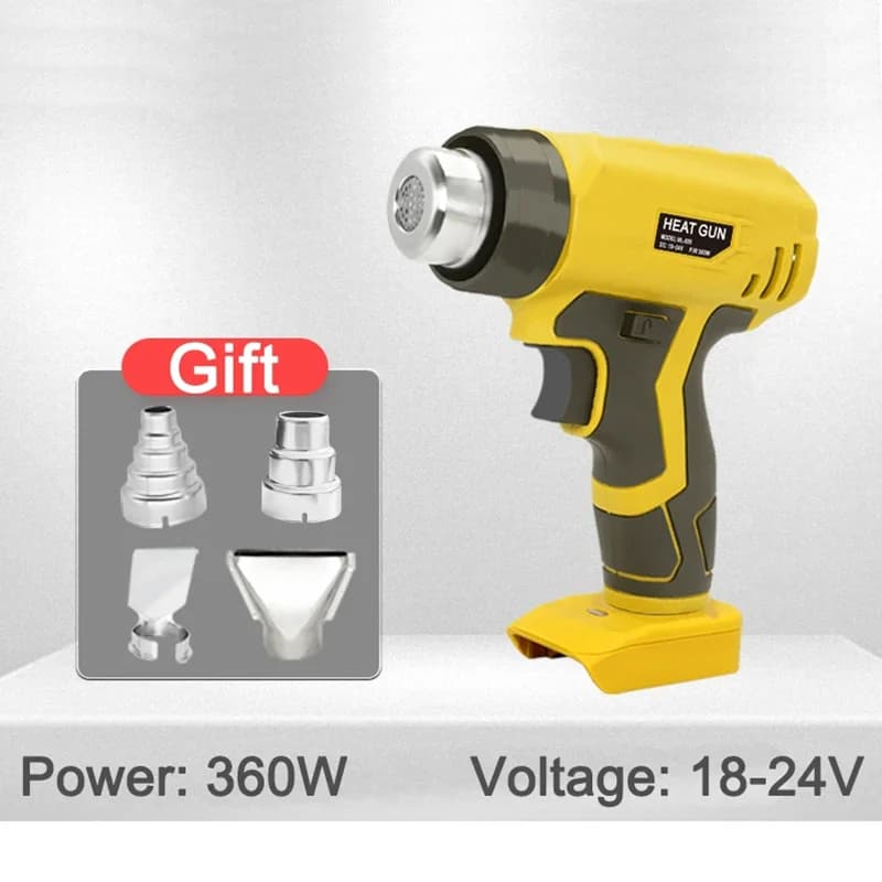 Pistola termica a batteria per pistola ad aria calda con batteria Dewalt da 20 V con display digitale LCD Strumento per soffiaggio polvere da 360 W