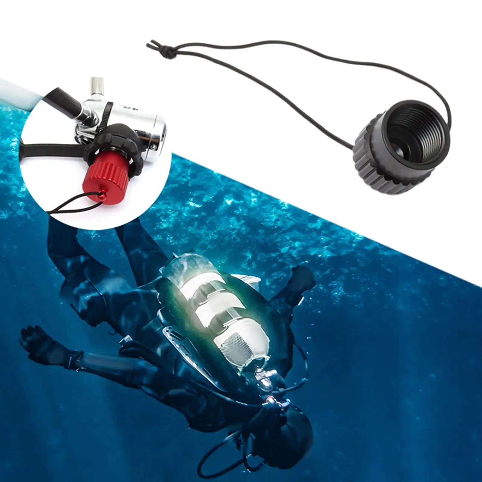 Durable Aluminum Scuba Dust Cap Protective Cover Diving Tank Regulator Cap for Swimming Pool Lake Sports