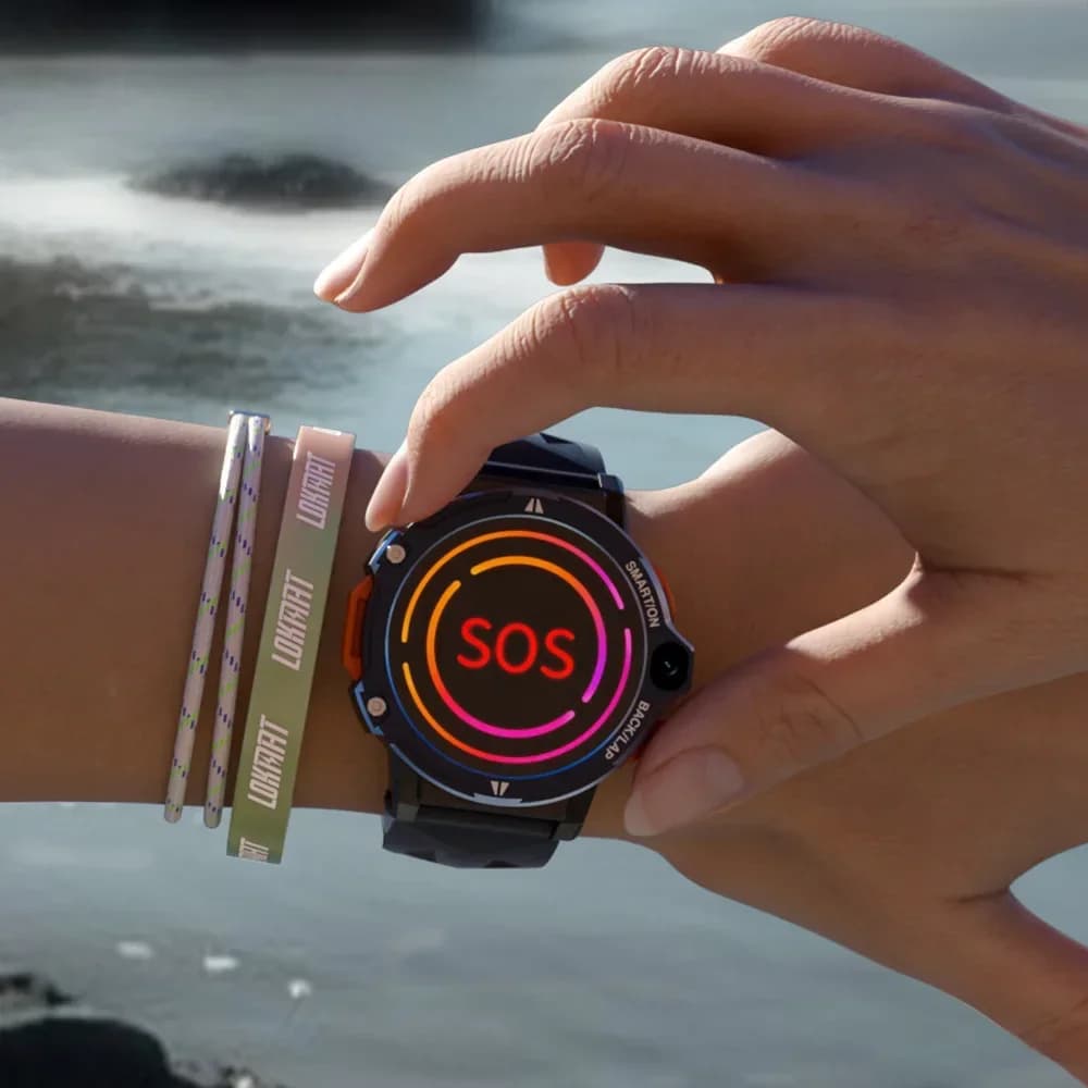 LOKMAT APPLLP 6 Pro Smart Watch con SIM, Wifi 4G Android 3G+64G Doppia fotocamera Riconoscimento facciale GPS SOS Chiamata con un clic Smartwatch