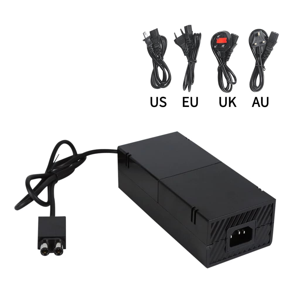 Black AC 100V-240V Power Supply US/EU/UK Plug Adapter USB Charging Charger For Xbox One Console AC Adapter Brick Charger