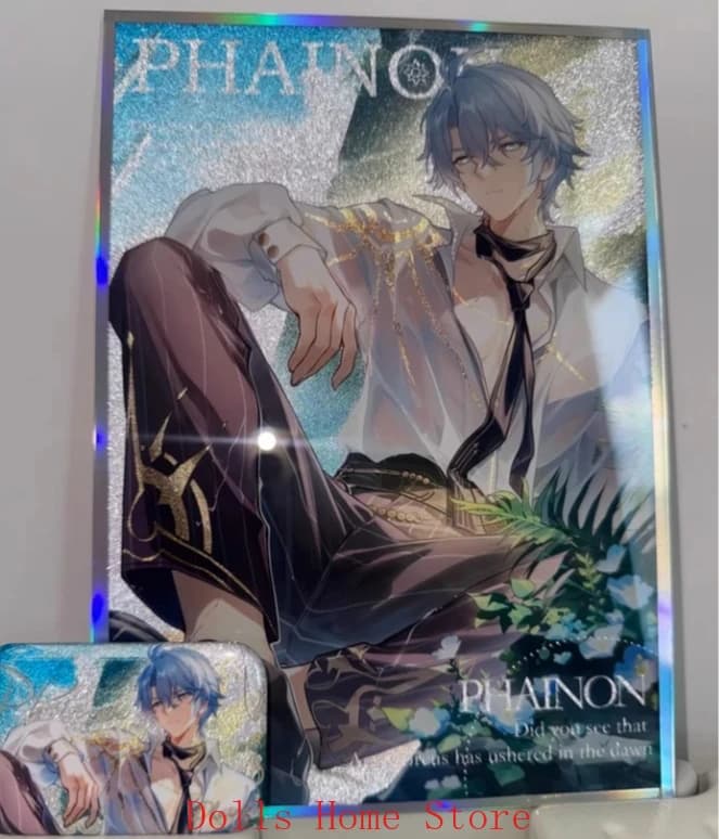 Gioco periferico anime Honkai: Star Rail Phainon Distintivo doppio flash Carta colorata acrilica Scheda firma cartone animato Ornamento da tavolo
