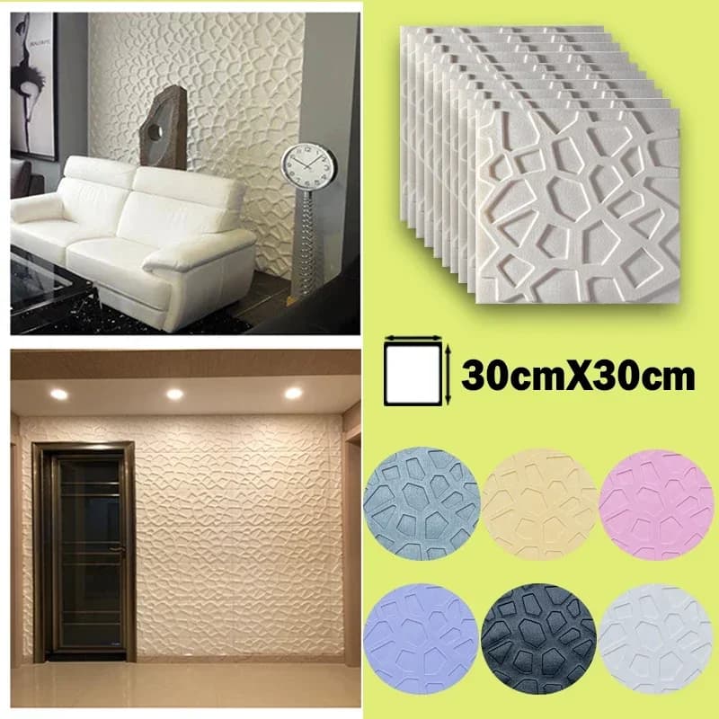 12 Wall 3D Wall Stickers in Self-adhesive Foam, Waterproof Parade Card for Living, Bathroom, Bedroom, Home Decoration