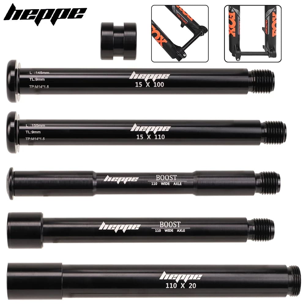 HEPPE Bike 15x100/110 20x110 Perno Passante MTB Forcella Anteriore Albero Spiedo Bici Ruota Anteriore Mozzo Asse per FOX 32/34/36/38/40 Forcella Anteriore