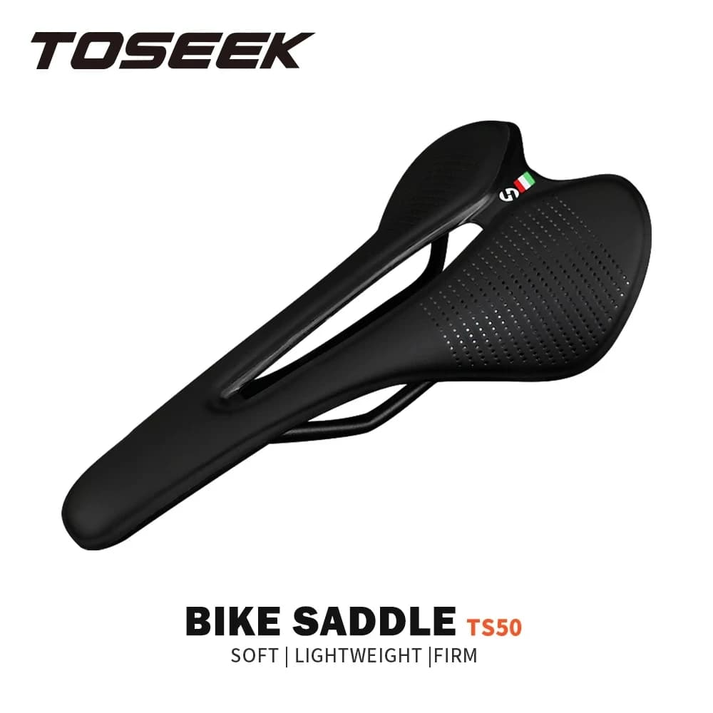 Sella per Bicicletta TOSEEK Comoda, Impermeabile, Design Ergonomico, Cuscino per Sella Bici 258*132mm, Ultraleggera 210g