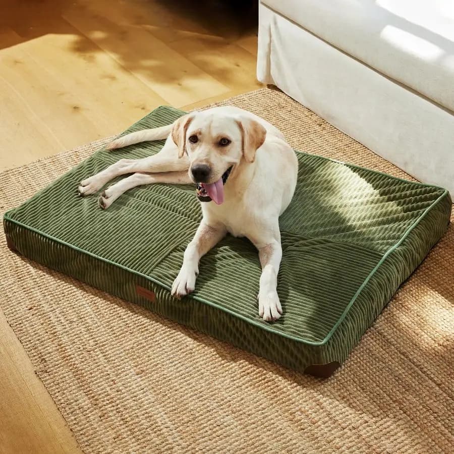 Letto per cani, letti per cani ortopedici in velluto a coste ispessito con copertura lavabile, letto per cani impermeabile XL per cassa, supporto in schiuma per cassa per uova 28D