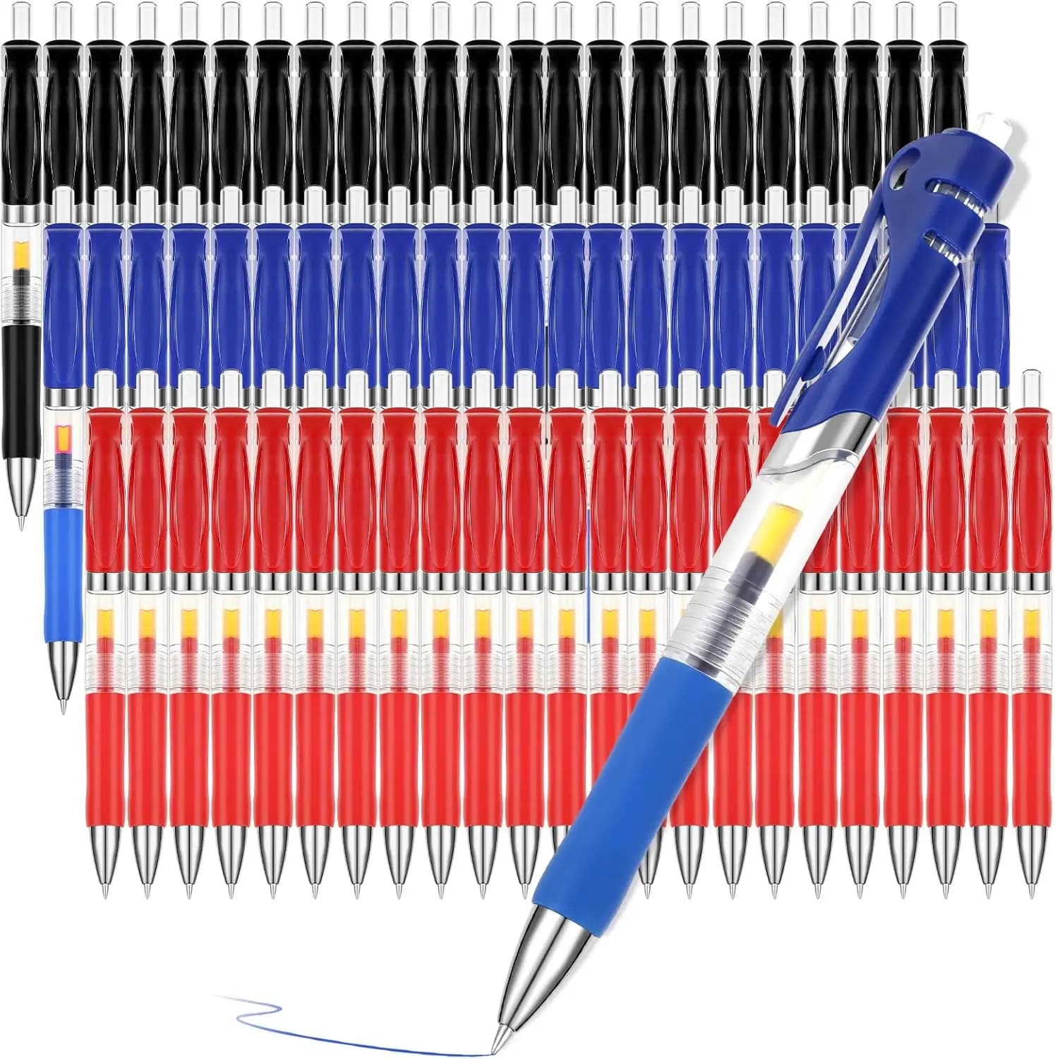 Set da 13 penne gel retrattili con penna a sfera, inchiostro nero rosso blu 0. Ricariche sostituibili per penna a sfera da 5 mm, materiale scolastico per ufficio, cancelleria