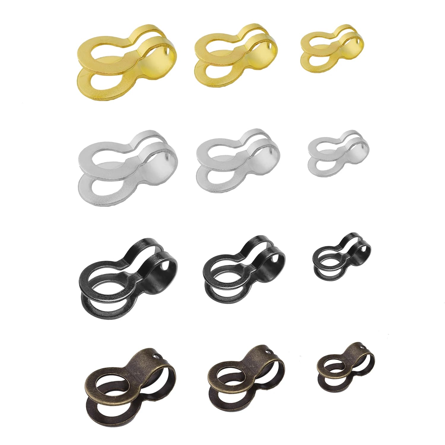 SAUVOO 100 pz 2.4/3.2/4.5/6/8mm Ferro Doppio Anello Catena di Perline Catena Crimp End Connettori Per Creazione di Gioielli accessori