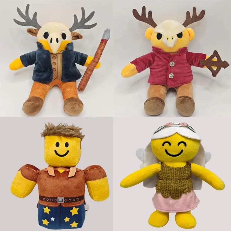 99 notti nella foresta gioco di peluche uomo dai capelli marroni cuscino per bambola di pezza di cervo di alce cothed nero per regali di Natale per bambini