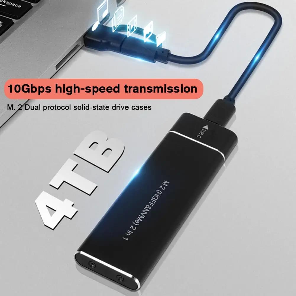 Custodia adattatore custodia in alluminio USB C 3.1 Gen2 10Gbps a NVMe PCIe scatola esterna per 2230/2242/2260/2280 M2 NVMe SSD