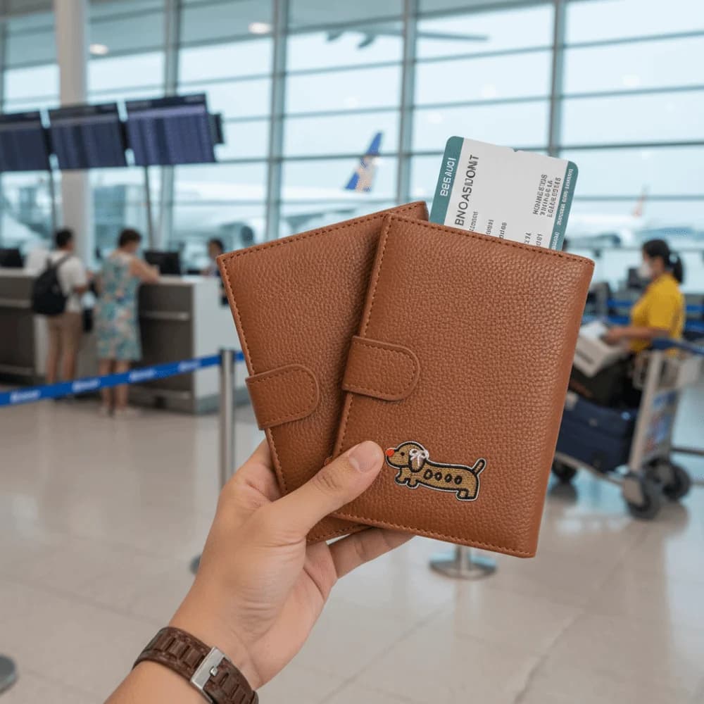 Porta Carte e Passaporto in PU, Porta Biglietti, Custodia Pieghevole Multifunzionale per Passaporto, Clip per Passaporto da Donna per Check-in Aereo