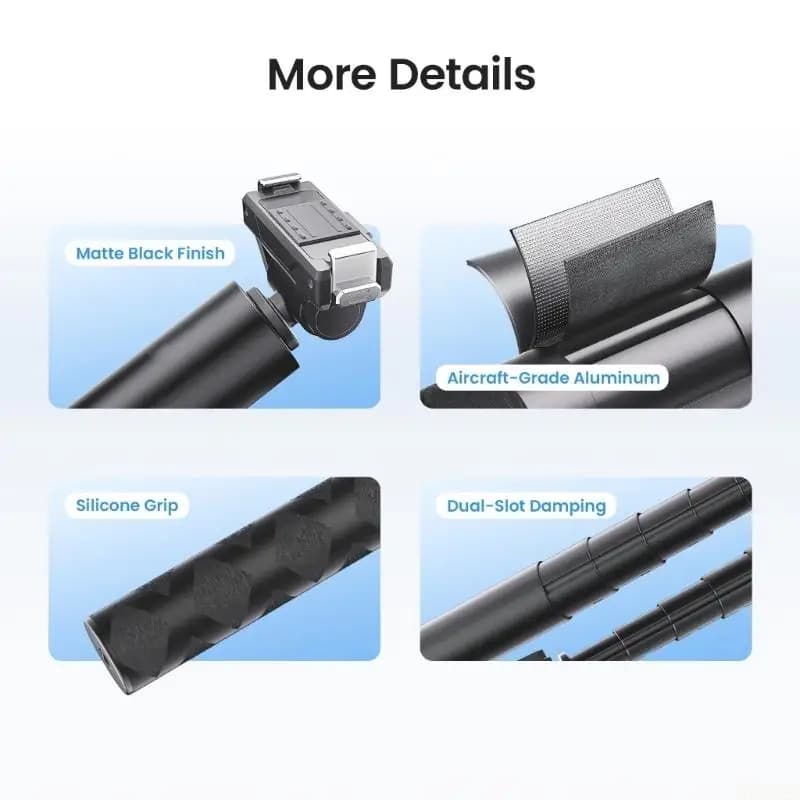 B03F Quick Release Action Camera Selfie Telescopic Handle Grip Extension Rod With 1.2M Length Detail
