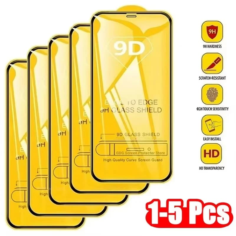 3-5 Pezzi Pellicola Protettiva in Vetro Temperato 9D Full Cover per iPhone 17 17e 16 15 14 Pro Max 16 15 Plus, Protezione Schermo per iPhone 13 12 11 Pro X XR