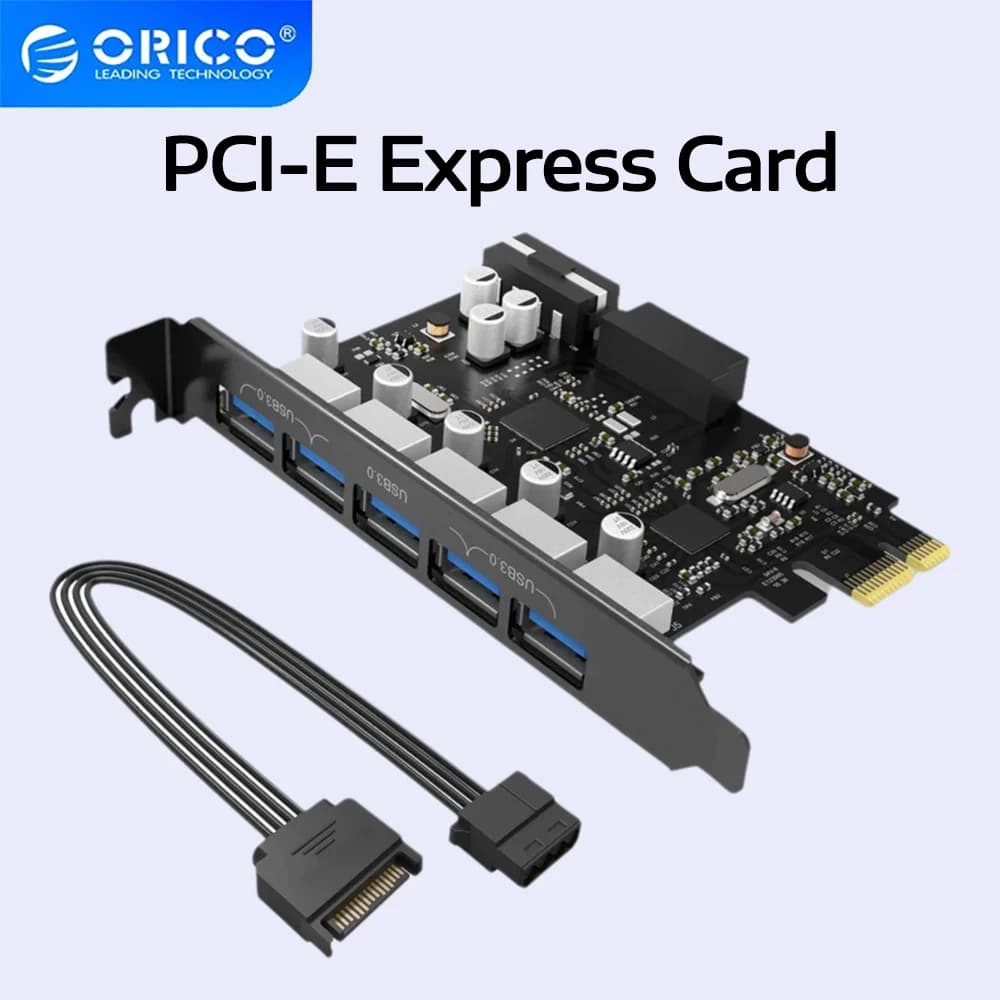ORICO Scheda di Espansione USB 3.0 PCI-E a 2-7 Porte, Adattatore HUB PCIe, Scheda Multipliaca PCI Express, Controller USB 3.0, Scheda Aggiuntiva Express
