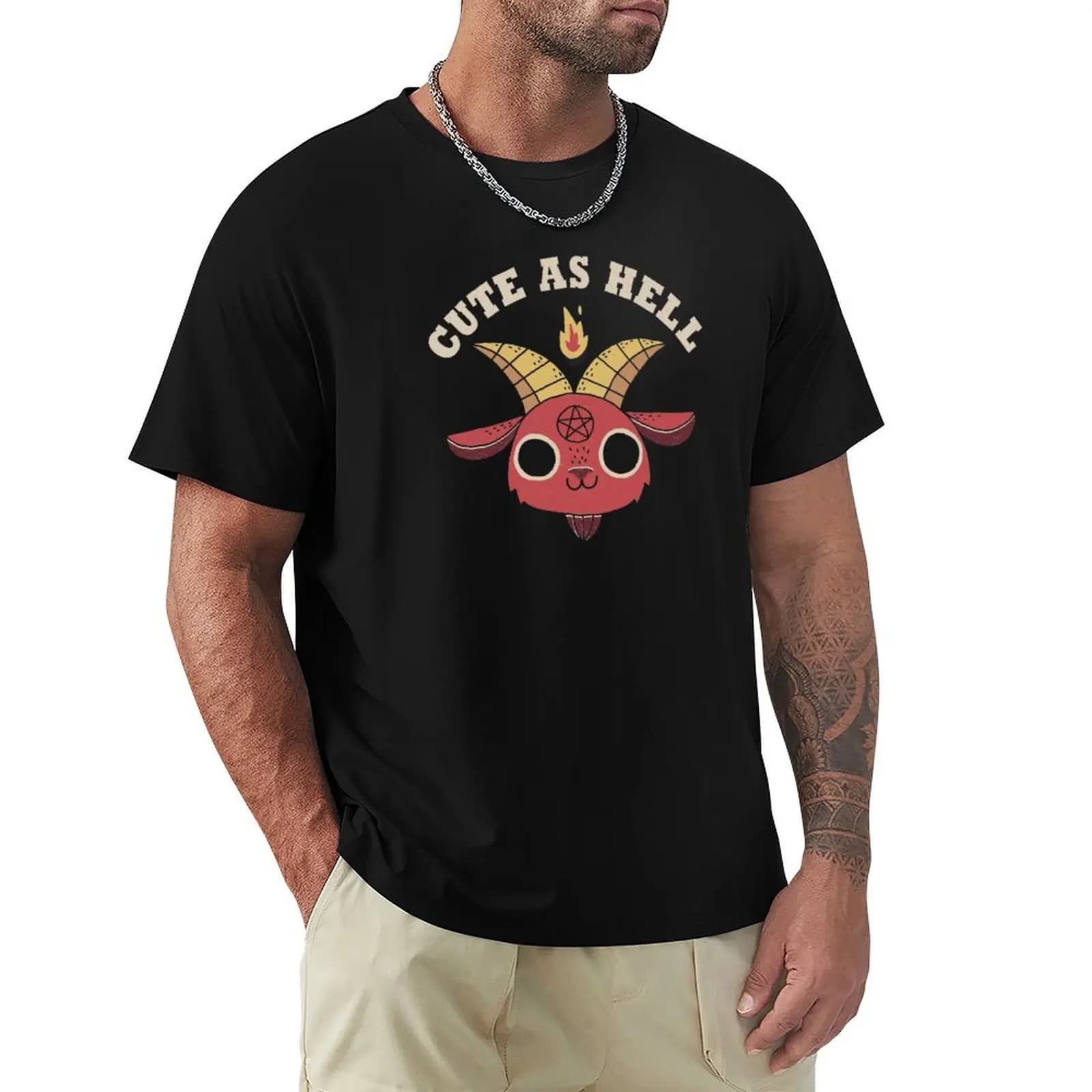 T-shirt Cute As Hell, t-shirt basic a maniche corte in misto cotone