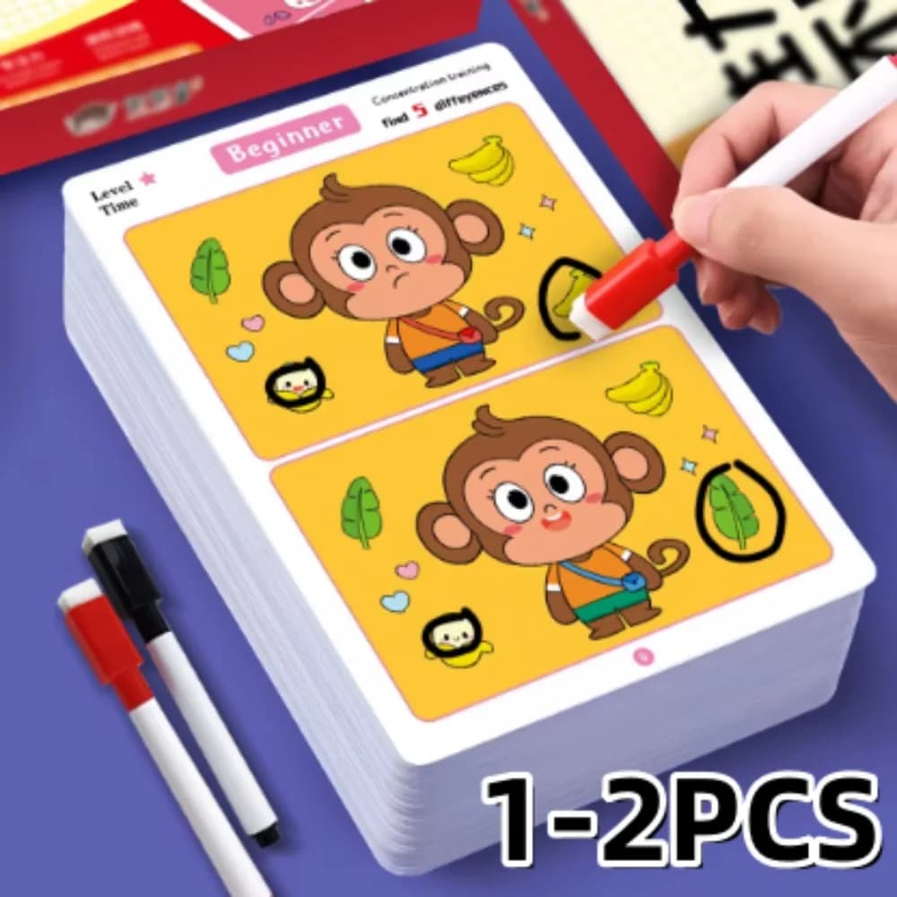 An educational game to find solutions: reusable paper for stimulation of concentration and attention, coloring books