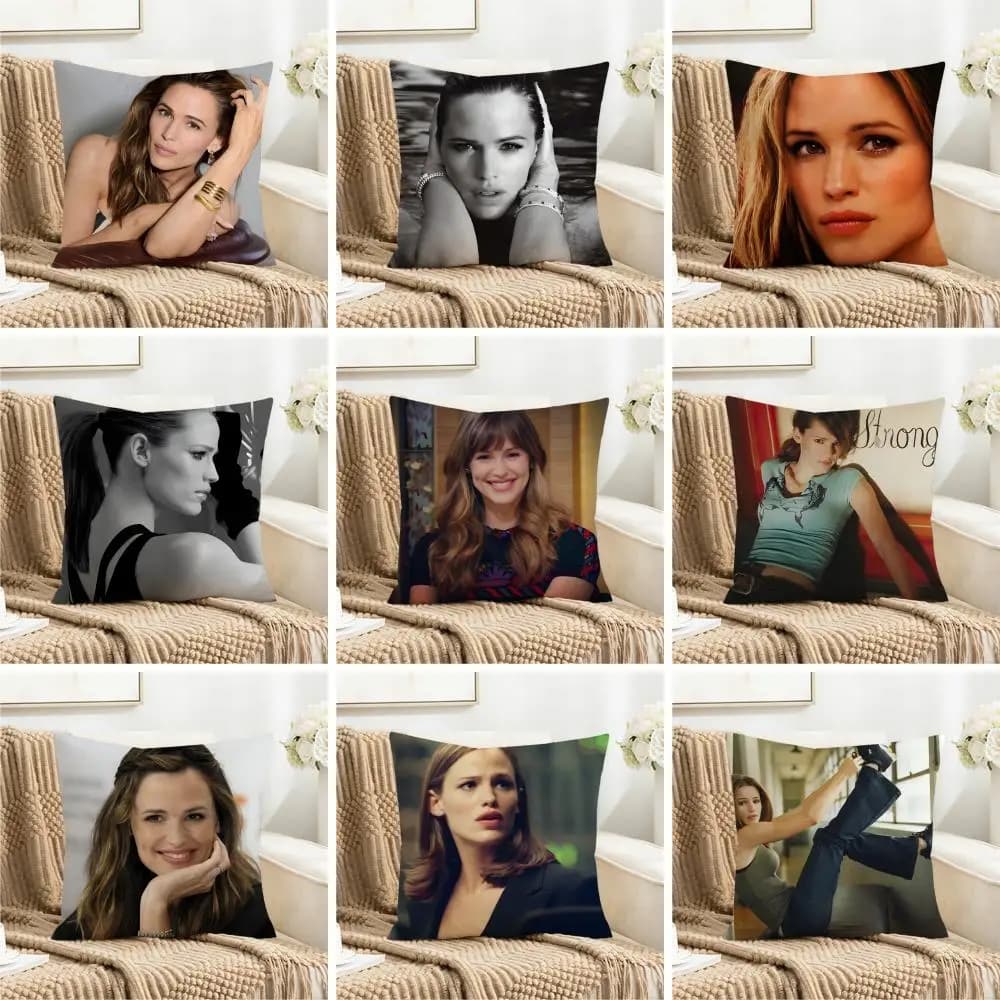 Modern Charming J-Jennifer Garner Cushion Cover Washable Faux Linen for Daily Use Sofa Home Room lightweight Decor