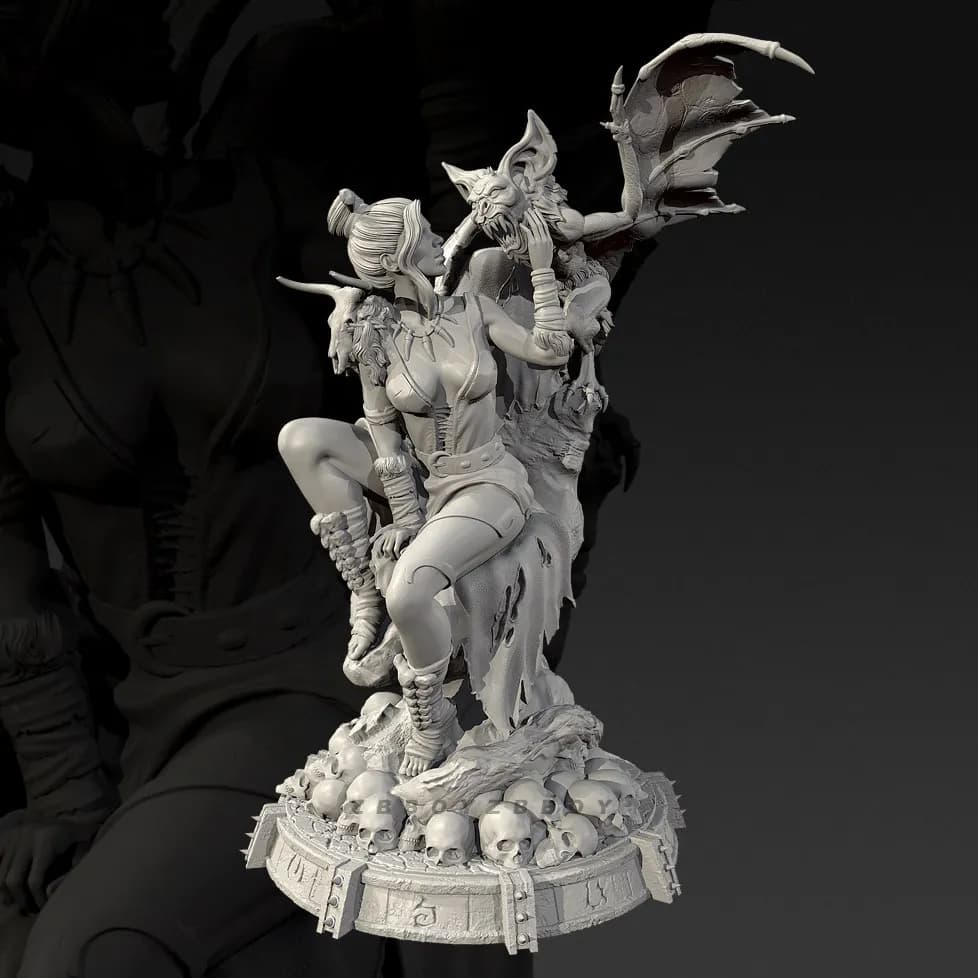 Altezze totali 38mm 50mm 75mm Kit di modelli in resina, figure di bellezza incolore e autoassemblate (stampa 3D) TD-7754/3D
