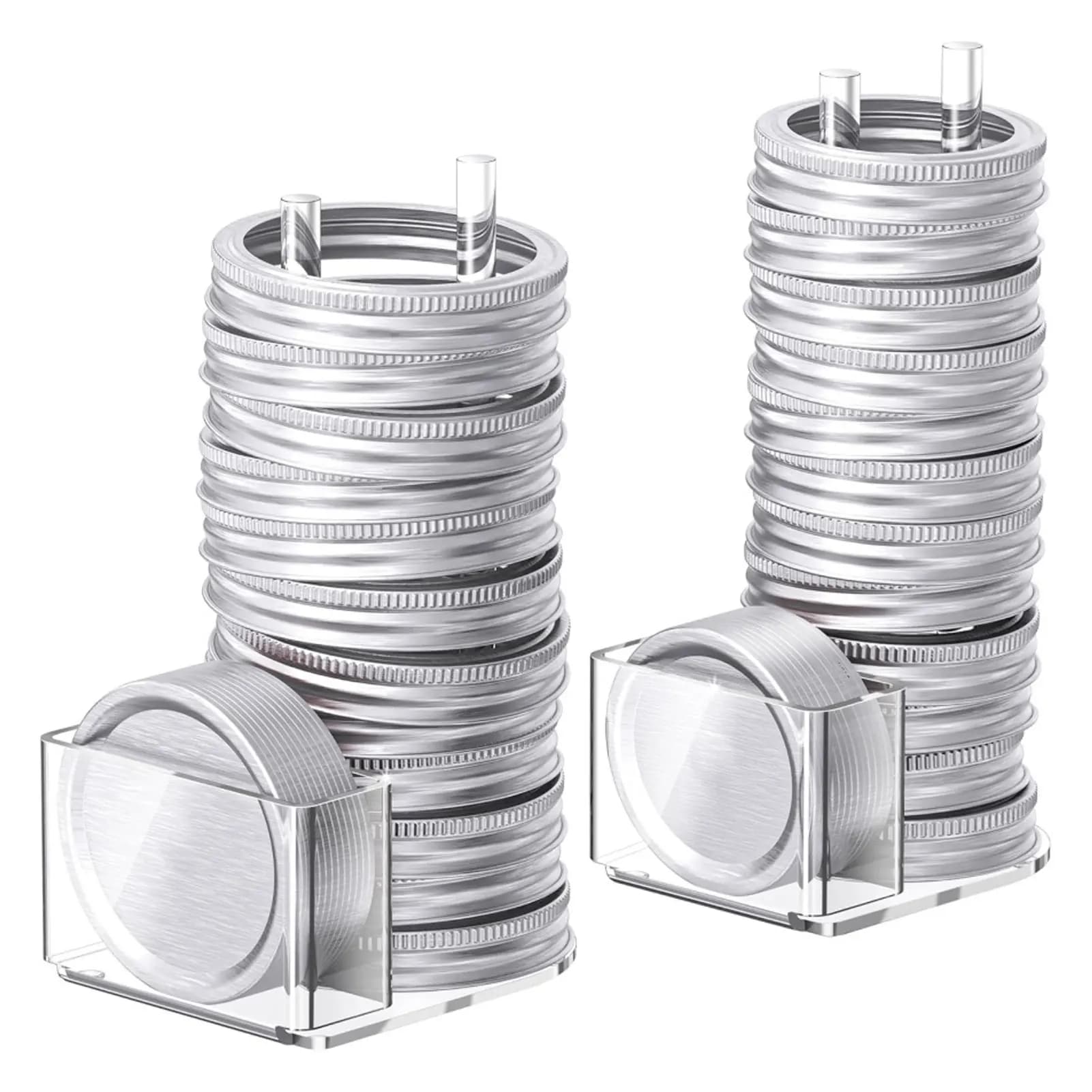 Mason 2-piece jar lids holder, canned lids holder, wide and normal mouth lids ring holder, acrylic
