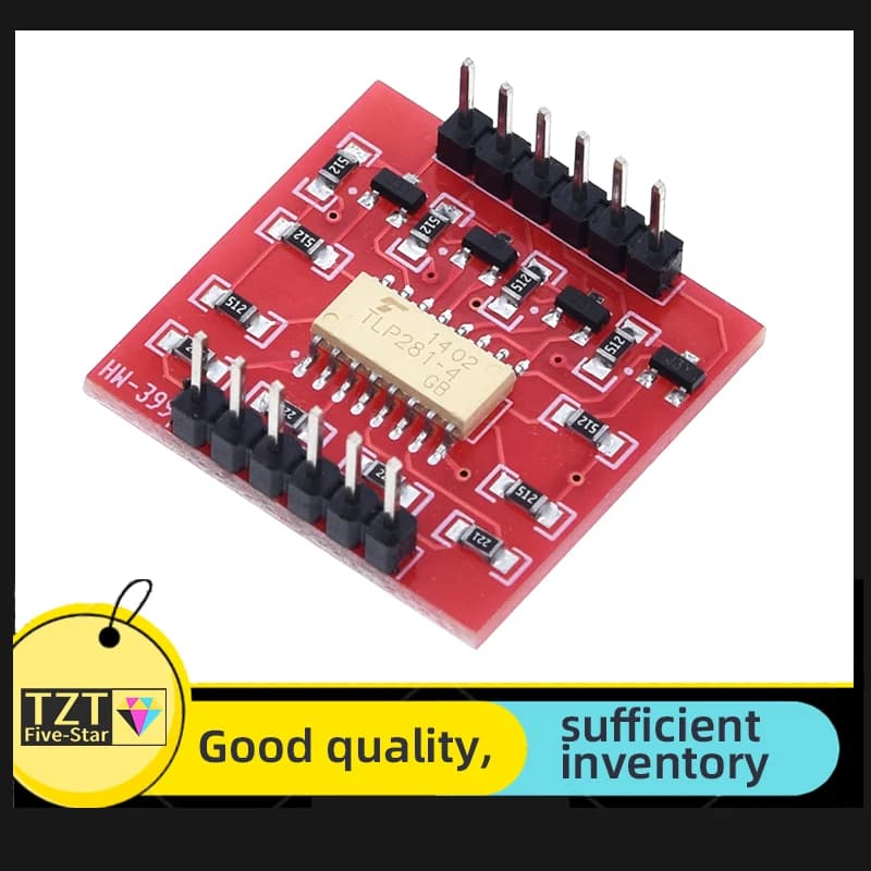 Modulo IC Optoisolatore a 4 Canali TZT TLP281 per Scheda di Espansione Arduino, Isolamento Optoelettrico a Livello Alto e Basso, 4 Canali