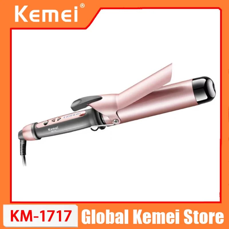 KEMEI KM-1717 Iron Electric Hair for Women, Temperature Control, Ceramic Hair Protection, Styling Tool for Home Use