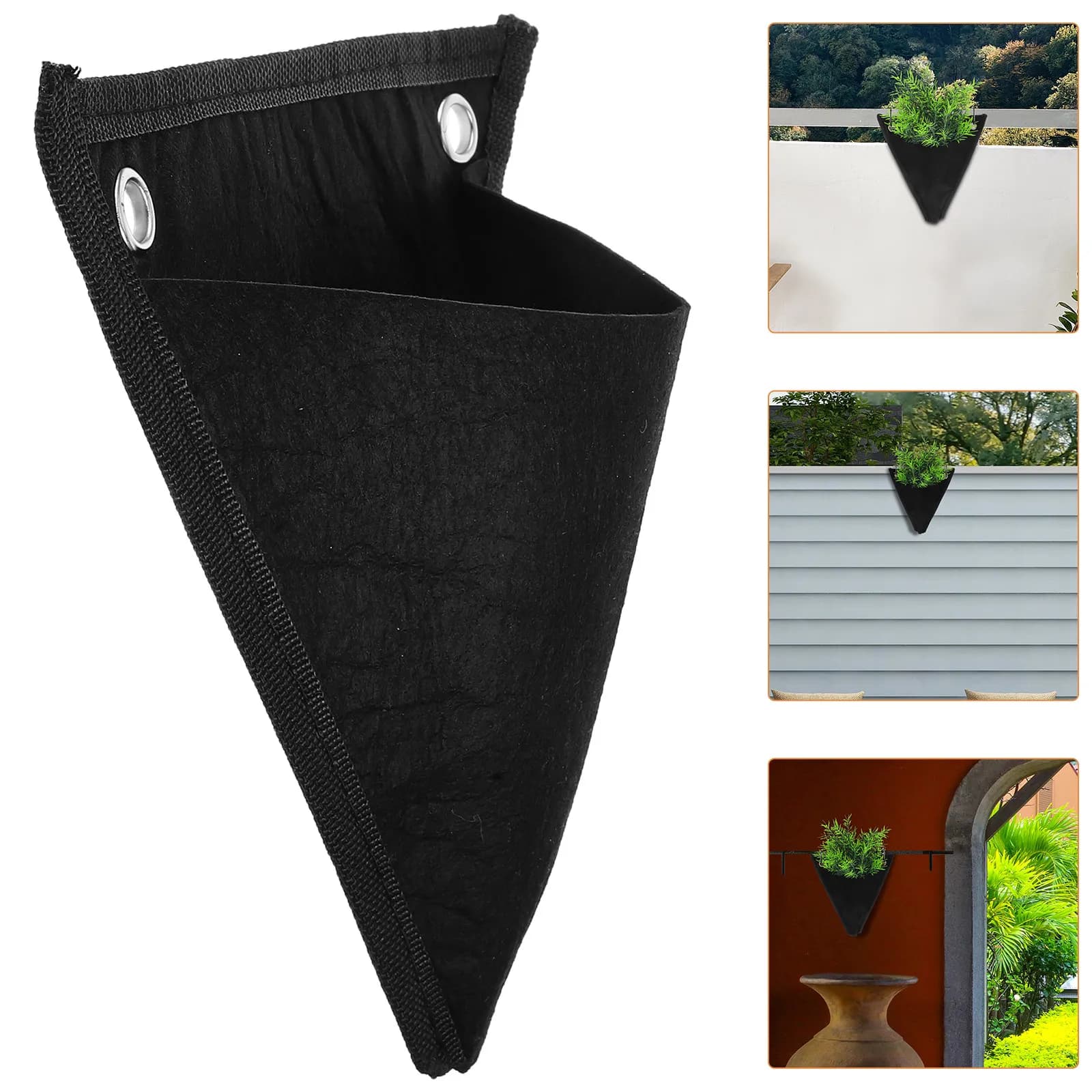 Wall triangular planter for balcony, interior and exterior, space saving, plant holder, vertical gardening