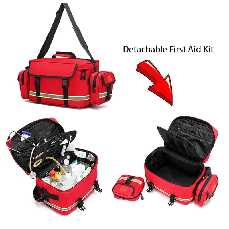 Kit di Pronto Soccorso Impermeabile, Zaino di Soccorso Staccabile, Grande Capacità, Kit di Sopravvivenza per Campeggio all'Aperto, Kit Medico