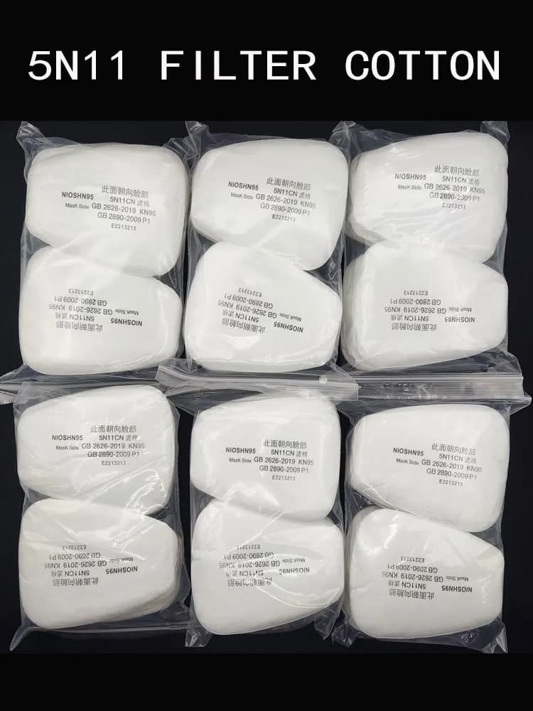 Filtri in cotone 5N11 antipolvere all'ingrosso 501 per 3M 6001 6002 6006 6200 7502 6800 Protezione maschera antigas per respiratore chimico